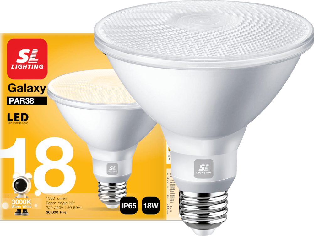 หลอด LED SL LIGHTING PAR38 36D 18 วัตต์ WARM WHITE E27